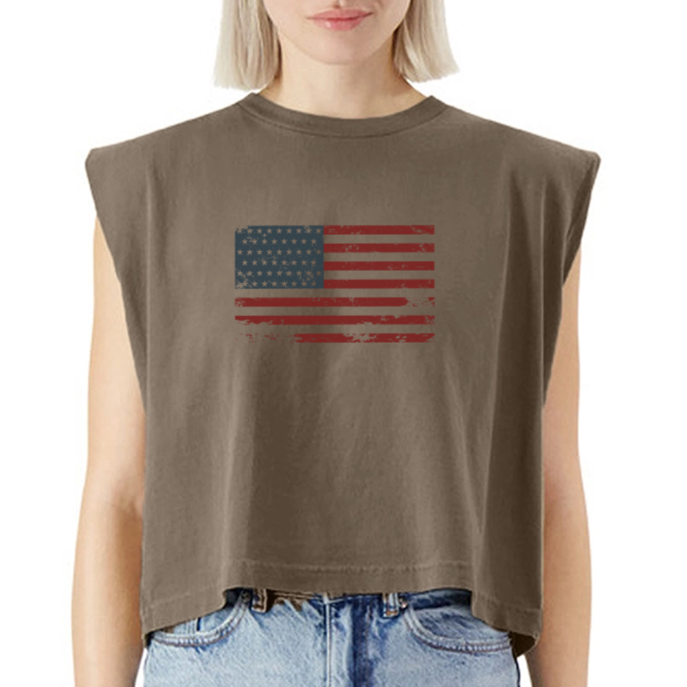 MERICA Muscle Tank - faded brown
