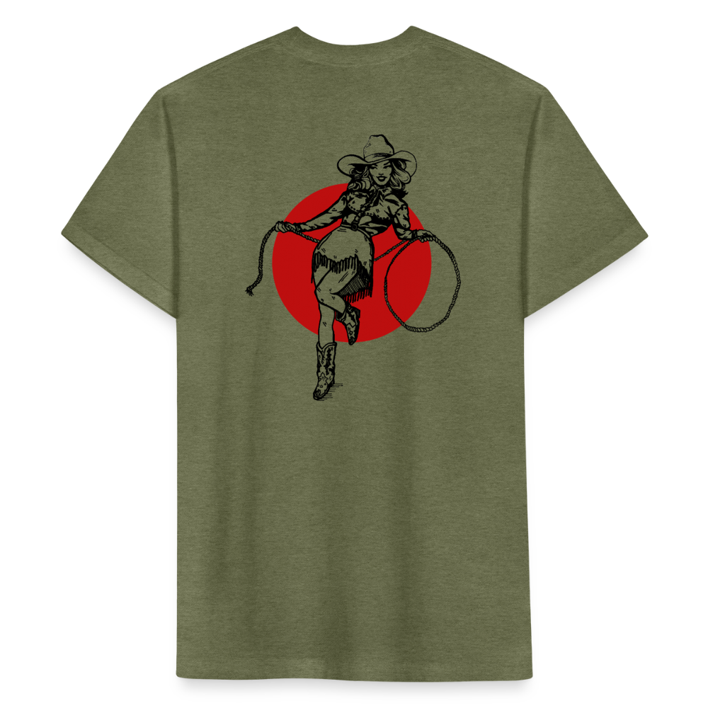 RS COWGIRL  Fitted Cotton/Poly Tee - heather military green