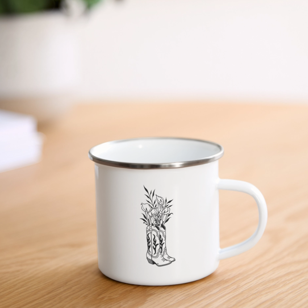 FLORAL BOOTS Camper Mug - white