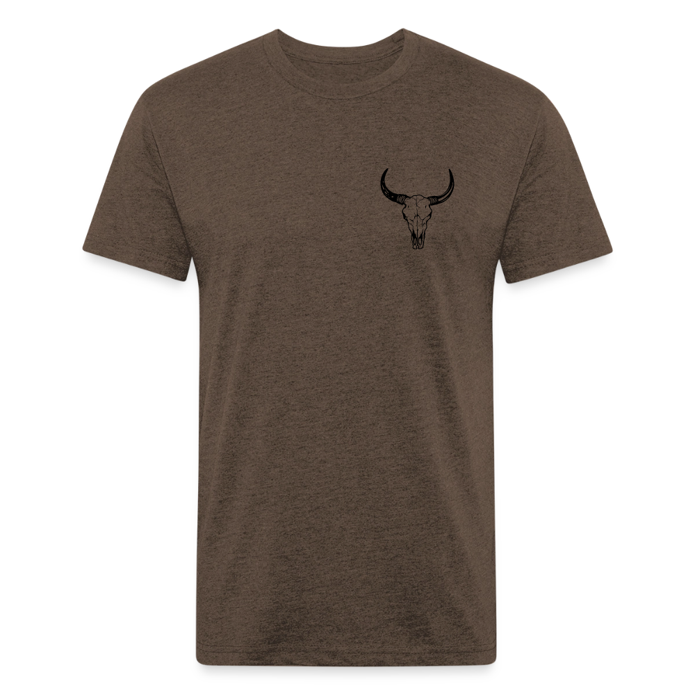 COW SKULL Fitted Tee - heather espresso