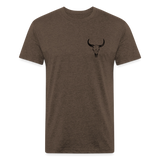 COW SKULL Fitted Tee - heather espresso