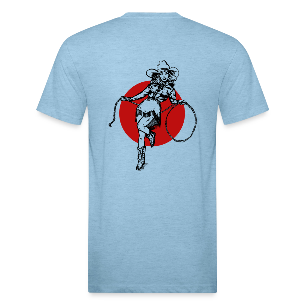 RS COWGIRL  Fitted Cotton/Poly Tee - heather blue