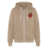 CK Unisex Full Zip Hoodie - tan