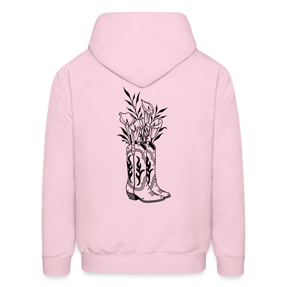 FLORAL BOOTS Hoodie - pale pink