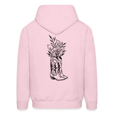 FLORAL BOOTS Hoodie - pale pink