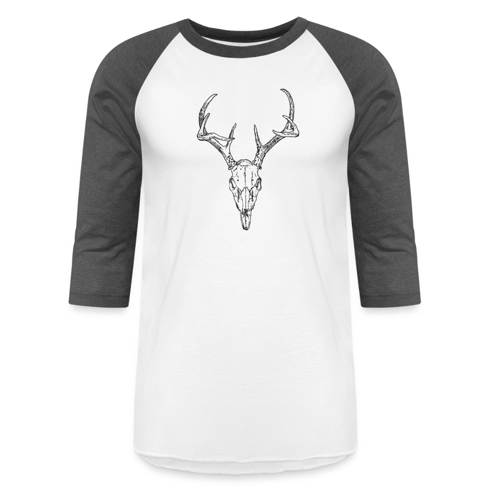 DEER SKULL Baseball Tee - white/charcoal