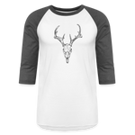 DEER SKULL Baseball Tee - white/charcoal