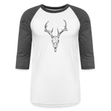 DEER SKULL Baseball Tee - white/charcoal