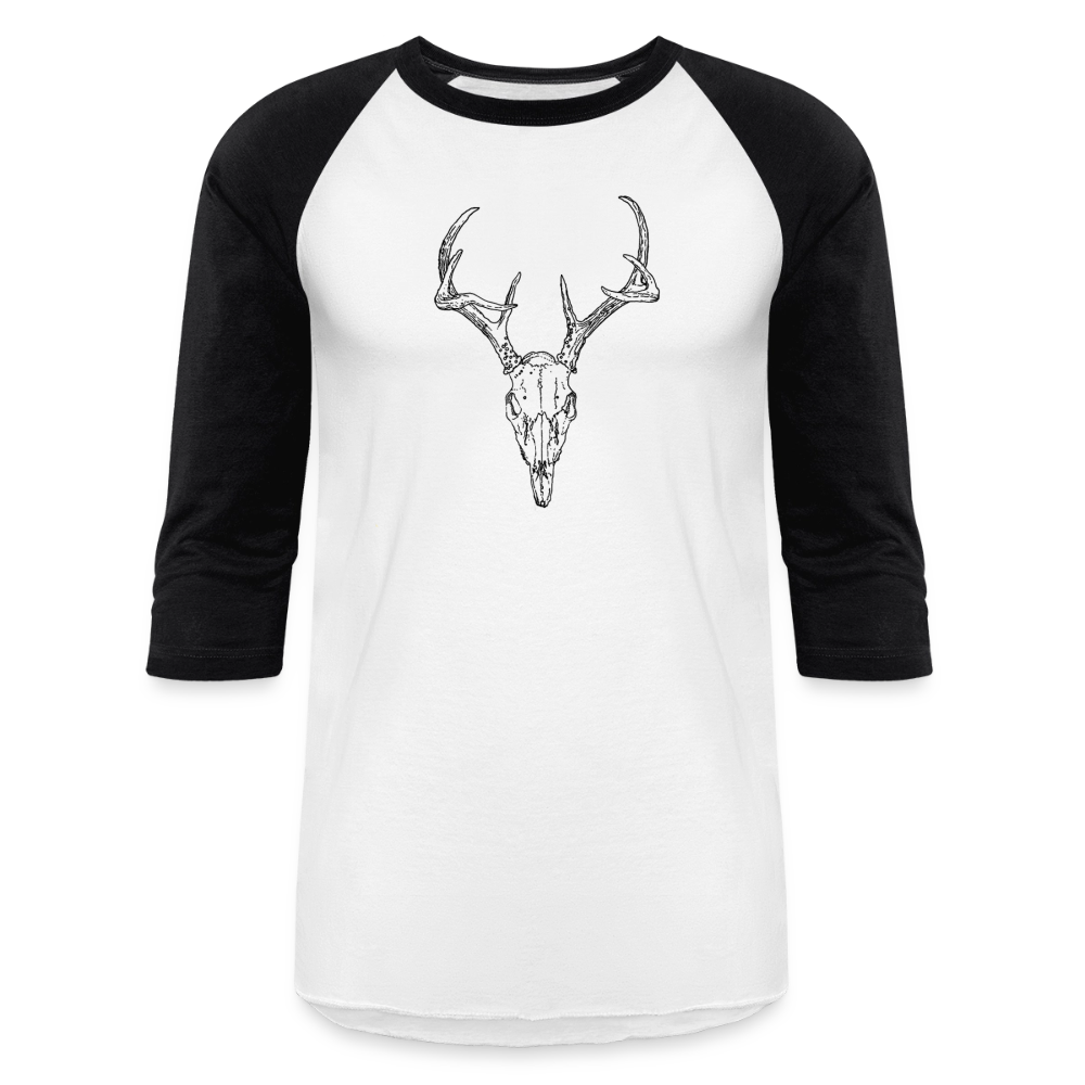 DEER SKULL Baseball Tee - white/black