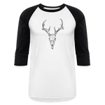 DEER SKULL Baseball Tee - white/black