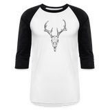 DEER SKULL Baseball Tee - white/black