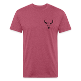 COW SKULL Fitted Tee - heather burgundy