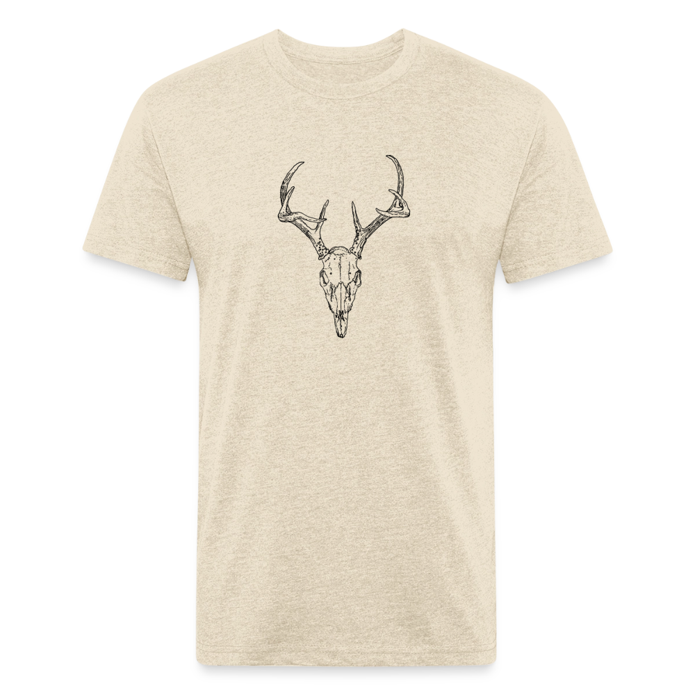 DEER SKULL Fitted Cotton/Poly Tee - heather cream