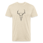 DEER SKULL Fitted Cotton/Poly Tee - heather cream