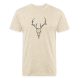 DEER SKULL Fitted Cotton/Poly Tee - heather cream