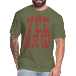 YEEHAW Fitted Tee - heather military green