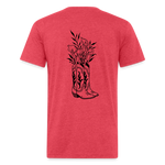 FLORAL BOOTS Fitted Tee - heather red