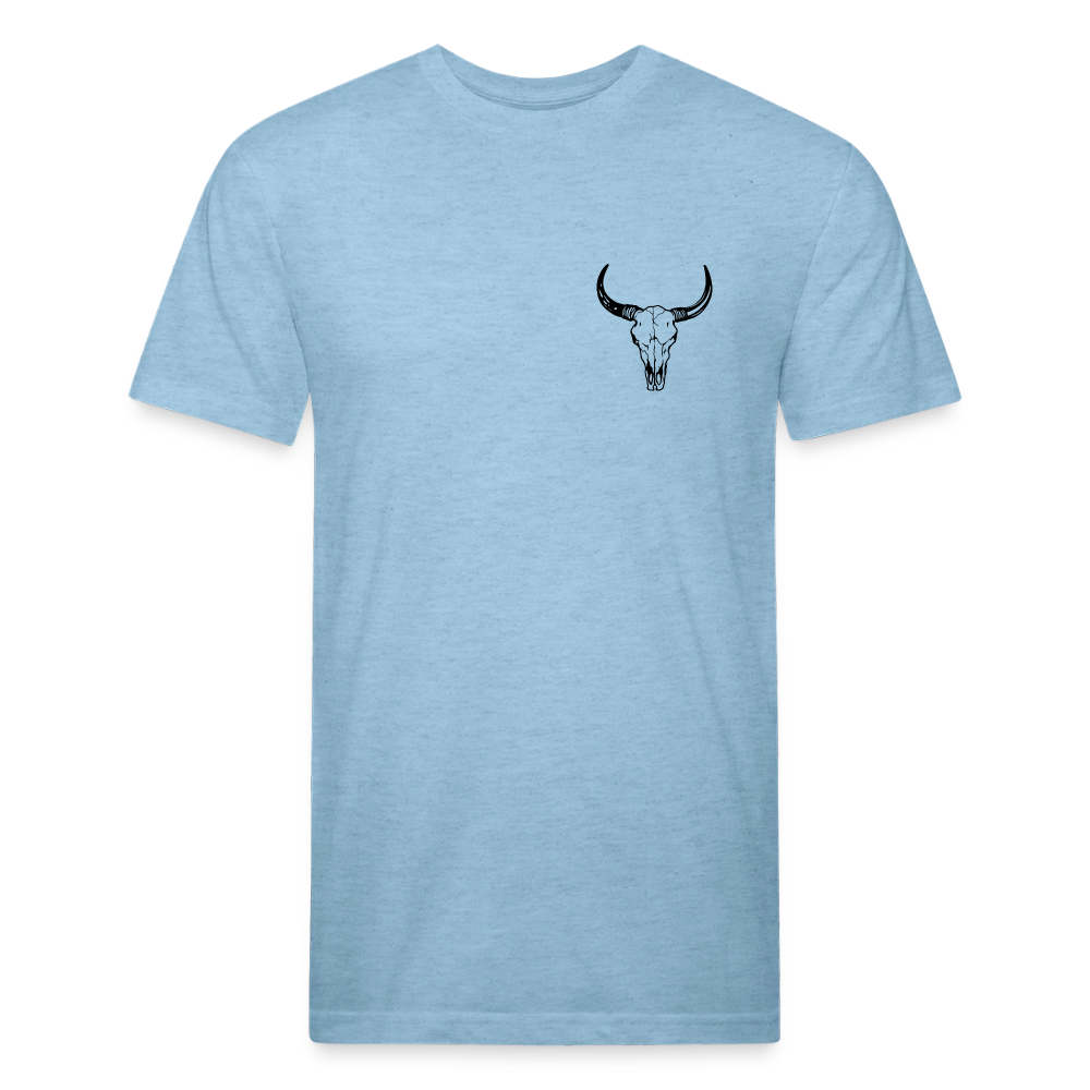 COW SKULL Fitted Tee - heather blue