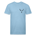 COW SKULL Fitted Tee - heather blue
