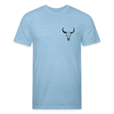 COW SKULL Fitted Tee - heather blue