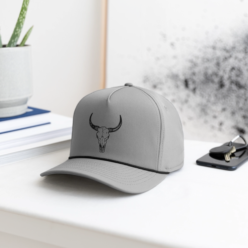 COW SKULL Rope Cap - gray/black