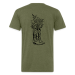FLORAL BOOTS Fitted Tee - heather military green