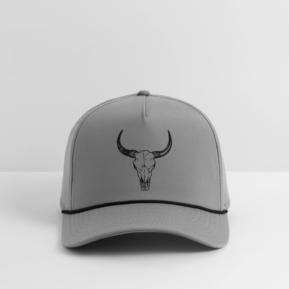 COW SKULL Rope Cap - gray/black
