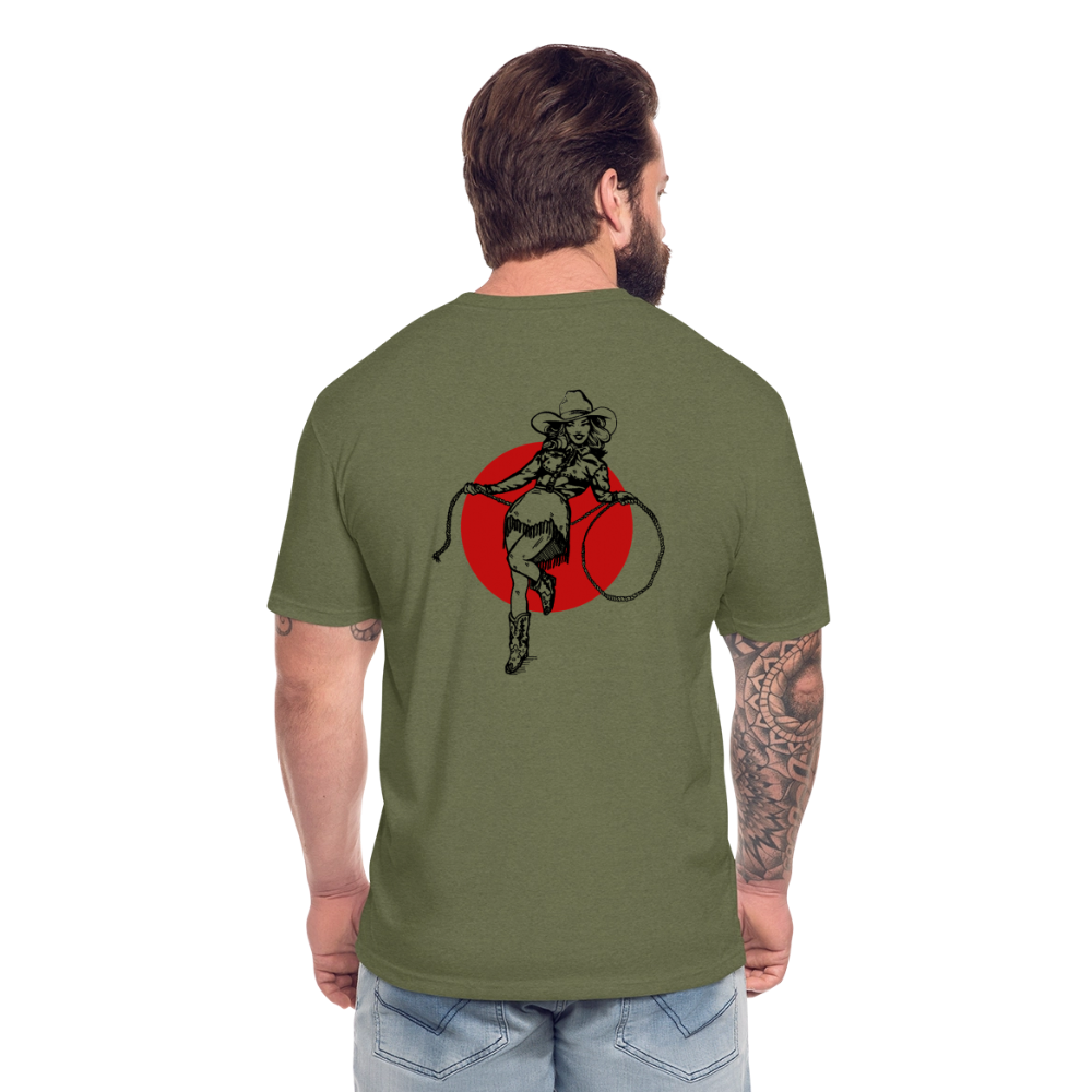 RS COWGIRL  Fitted Cotton/Poly Tee - heather military green