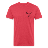 COW SKULL Fitted Tee - heather red