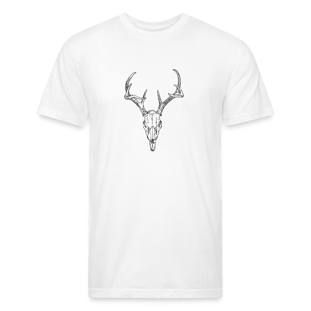 DEER SKULL Fitted Cotton/Poly Tee - white