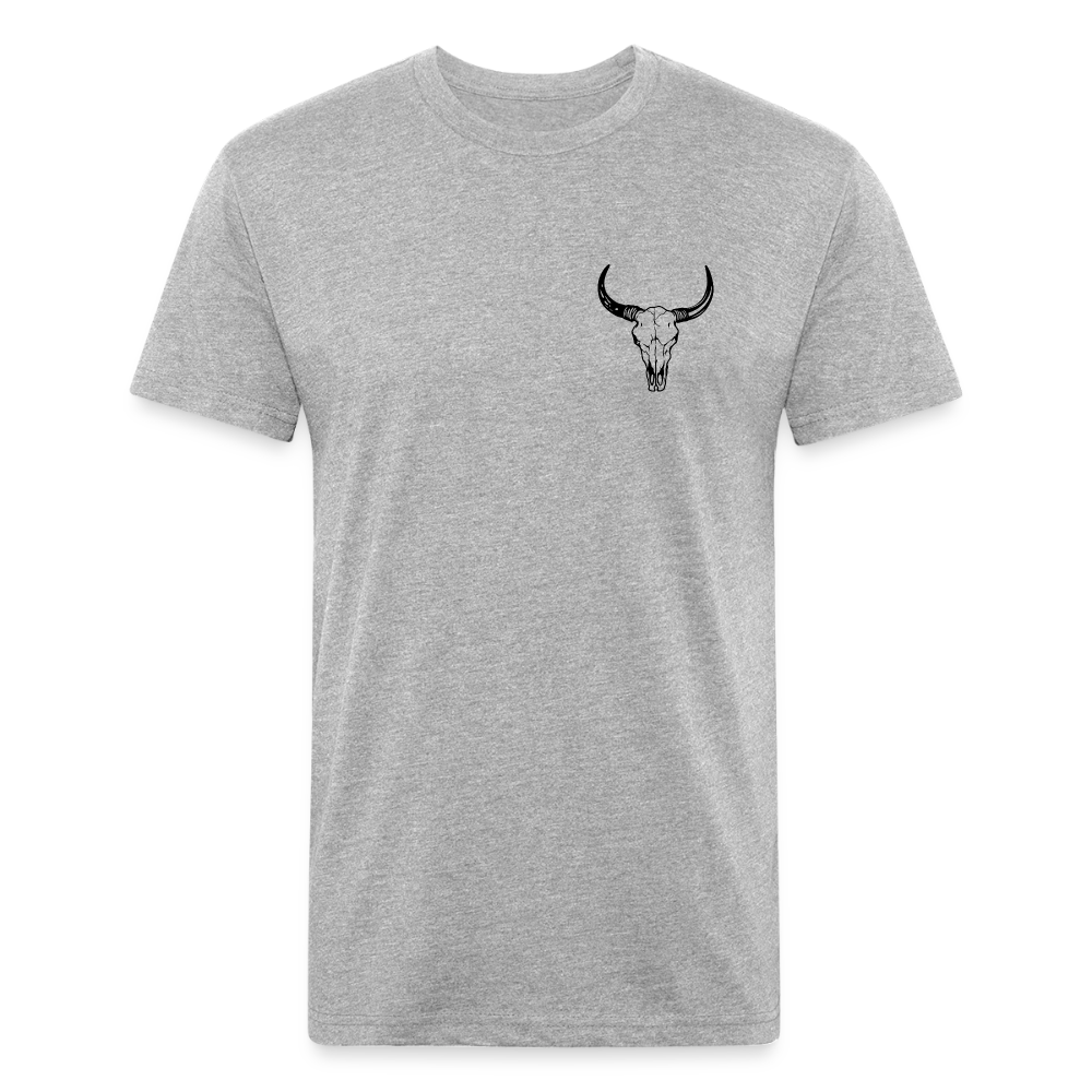 COW SKULL Fitted Tee - heather gray