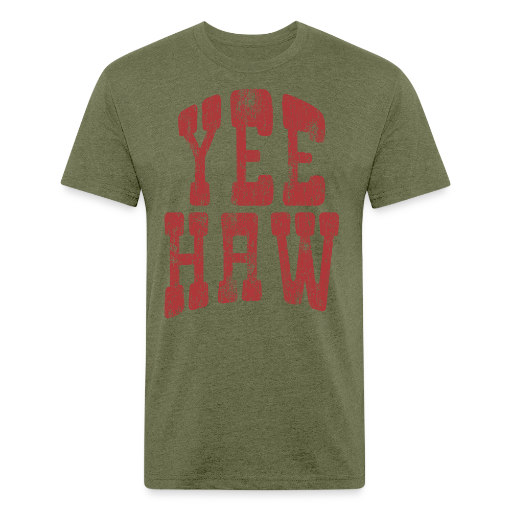 YEEHAW Fitted Tee - heather military green