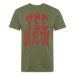 YEEHAW Fitted Tee - heather military green