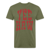 YEEHAW Fitted Tee - heather military green