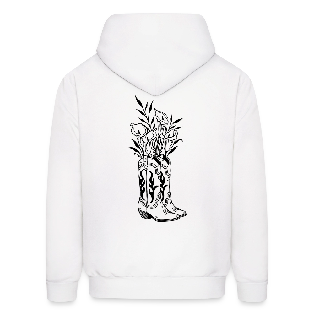 FLORAL BOOTS Hoodie - white