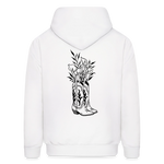 FLORAL BOOTS Hoodie - white