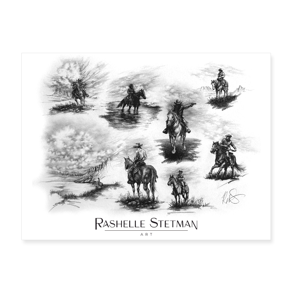 COWBOYS Poster 24x18 - white