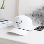 COW SKULL Rope Cap - white/black