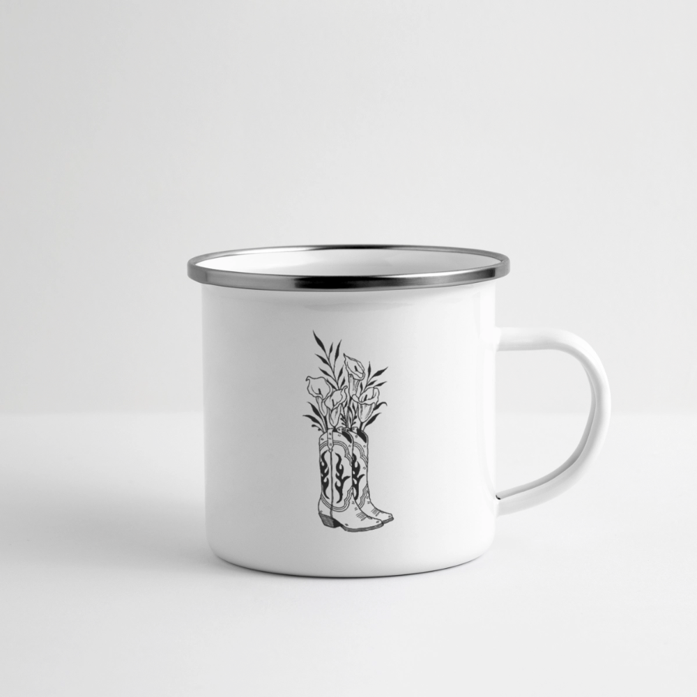 FLORAL BOOTS Camper Mug - white