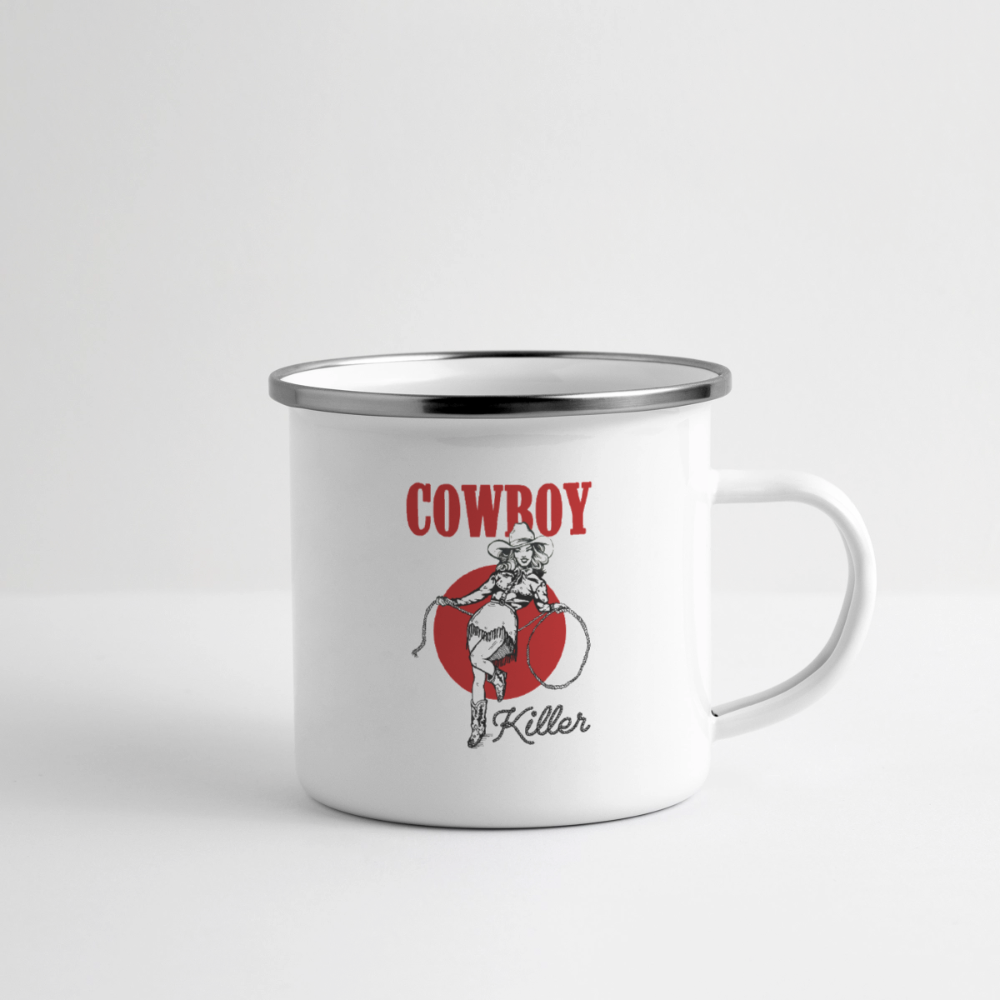 Cowboy Killer Camper Mug - white