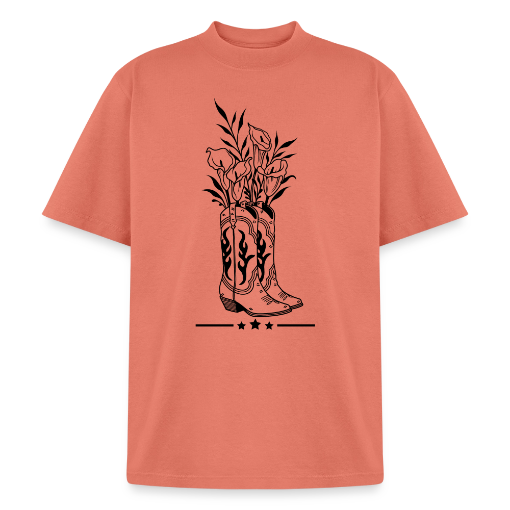 FLORAL BOOTS Heavyweight Tee - peach