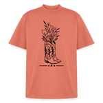 FLORAL BOOTS Heavyweight Tee - peach