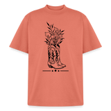 FLORAL BOOTS Heavyweight Tee - peach