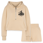 COWBOY Cropped Hoodie & Jogger Set - nude