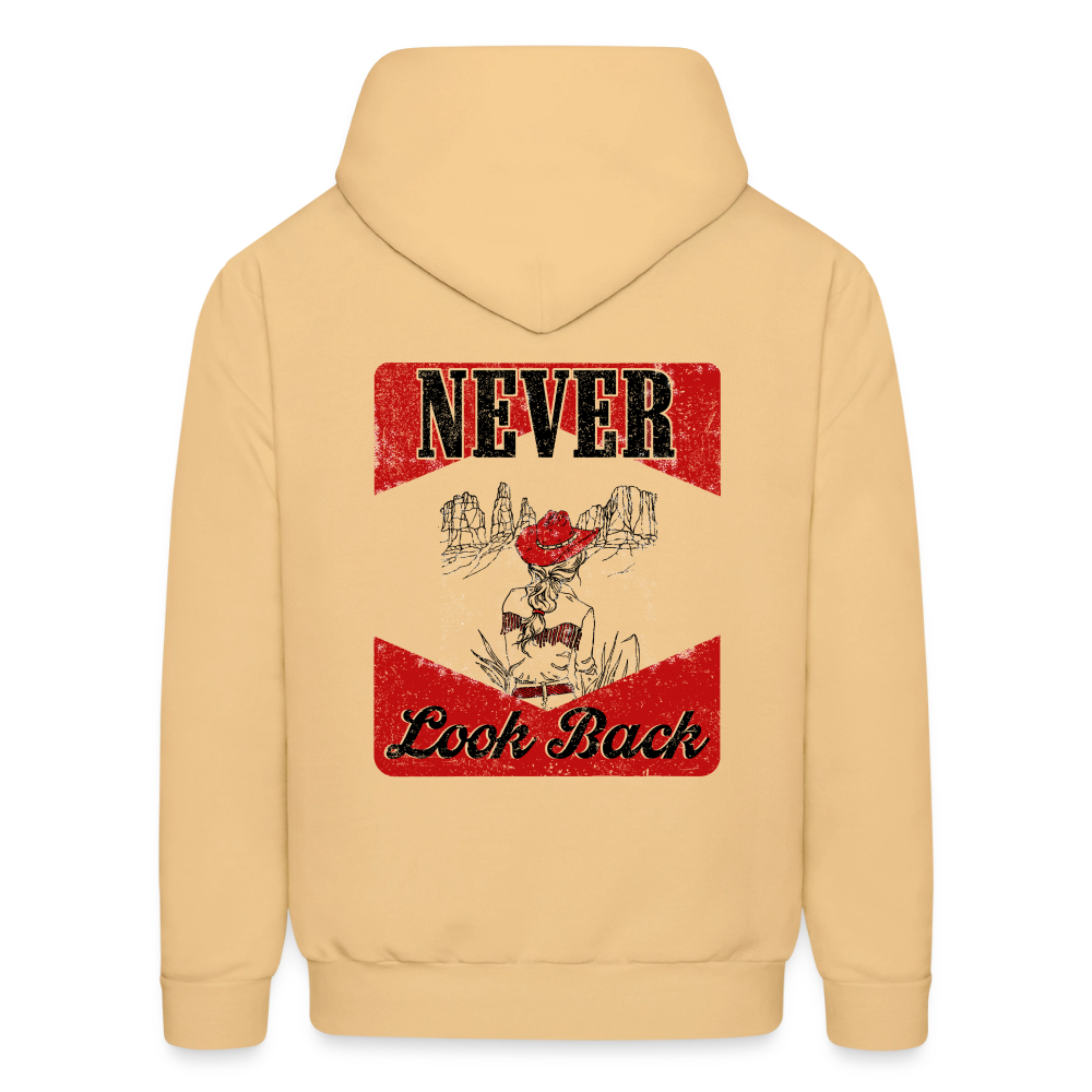 NEVER LOOK BACK Hoodie - light gold 