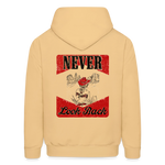 NEVER LOOK BACK Hoodie - light gold 
