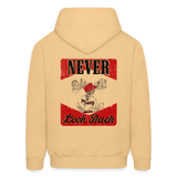 NEVER LOOK BACK Hoodie - light gold 