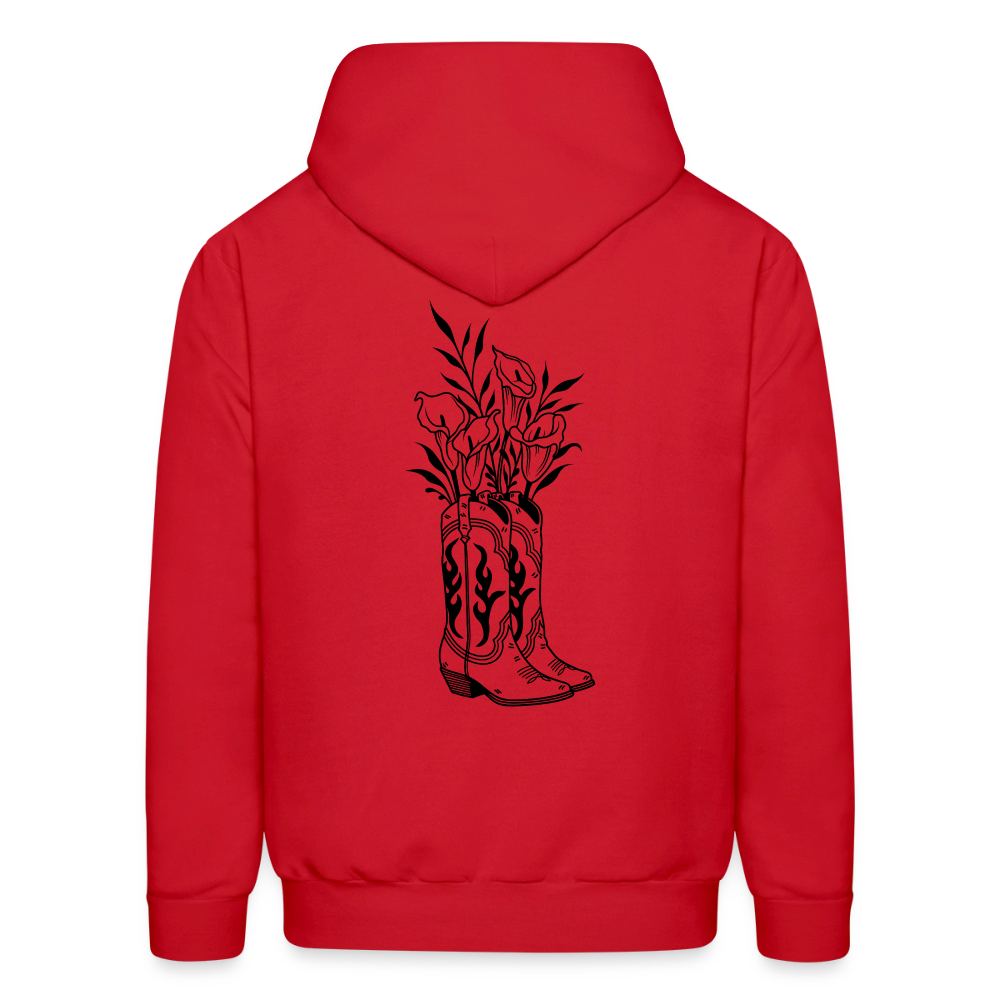 FLORAL BOOTS Hoodie - red