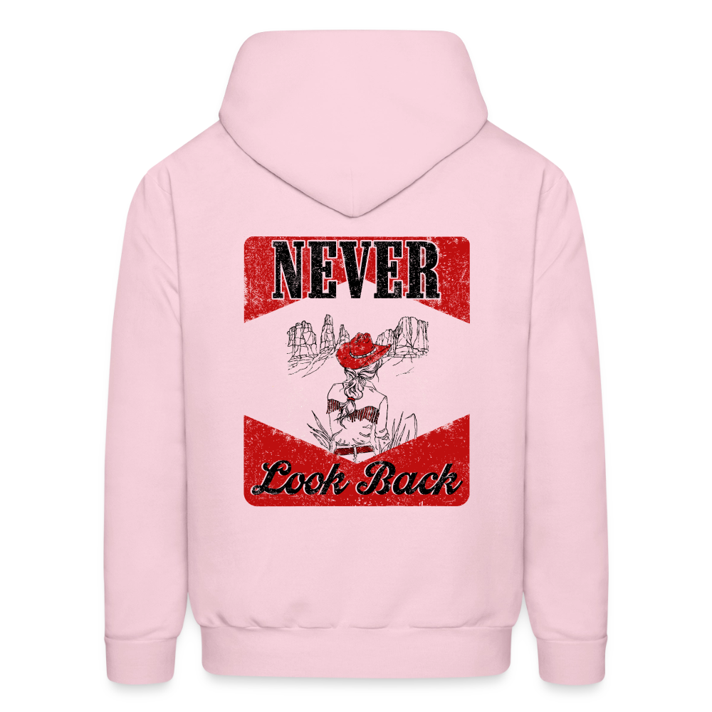 NEVER LOOK BACK Hoodie - pale pink