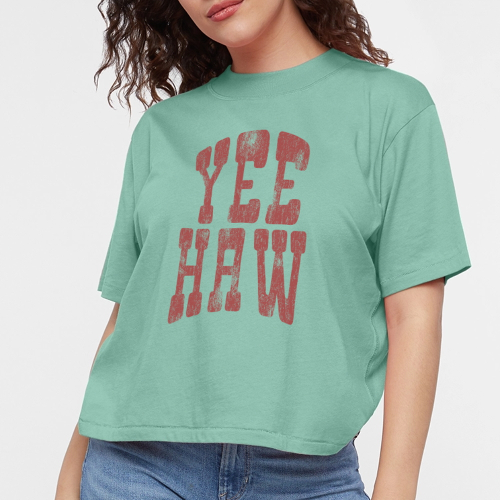 YEEHAW Women's Boxy Tee - saltwater